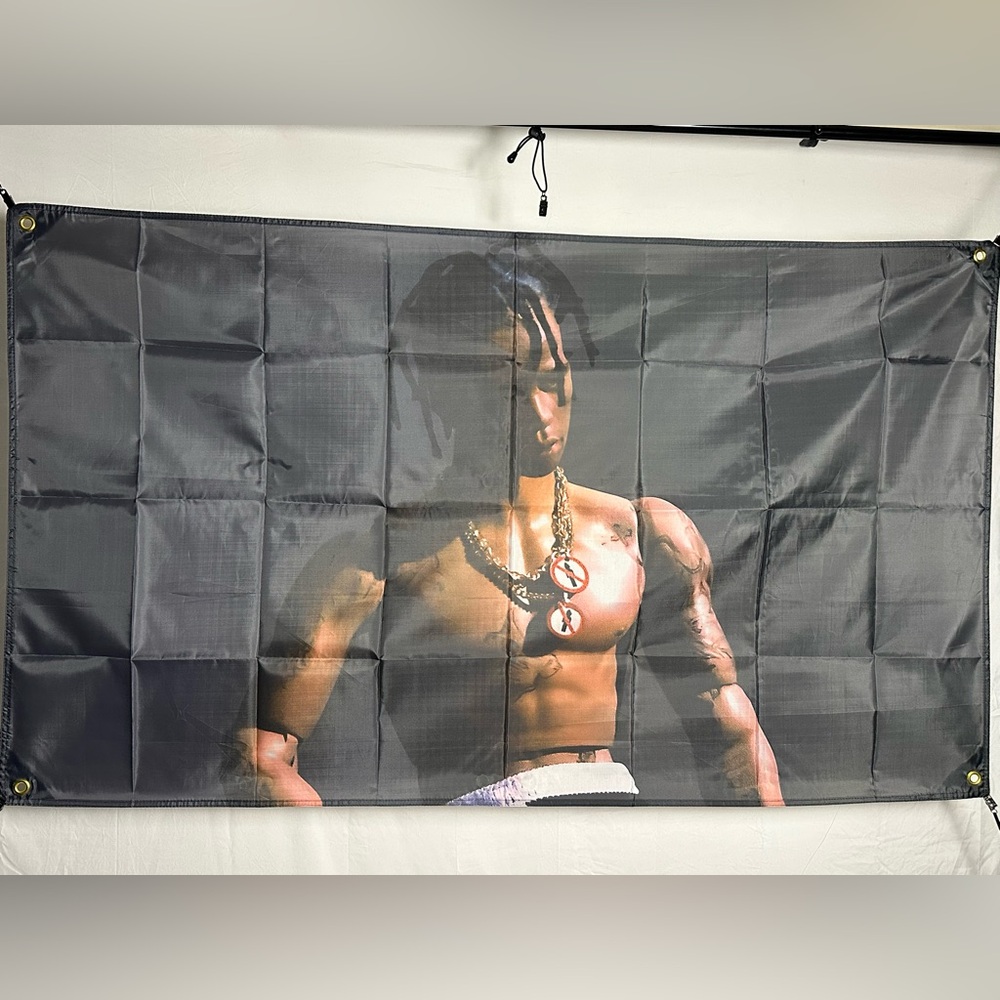 Travis Scott Banner Flag 5x3Ft. With 4 Grommets.
